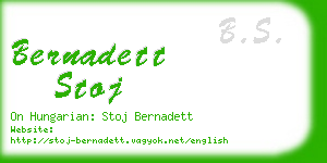 bernadett stoj business card